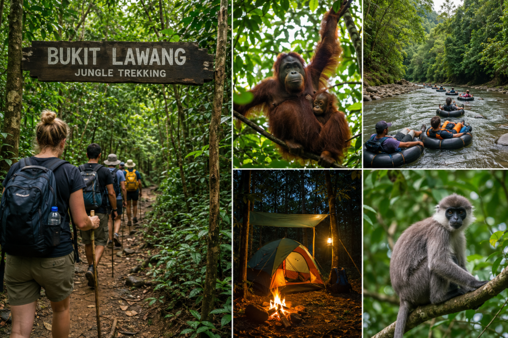Bukit Lawang Jungle Trekking in Gunung Leuser National Park Sumatra with wild orangutans and rainforest adventure